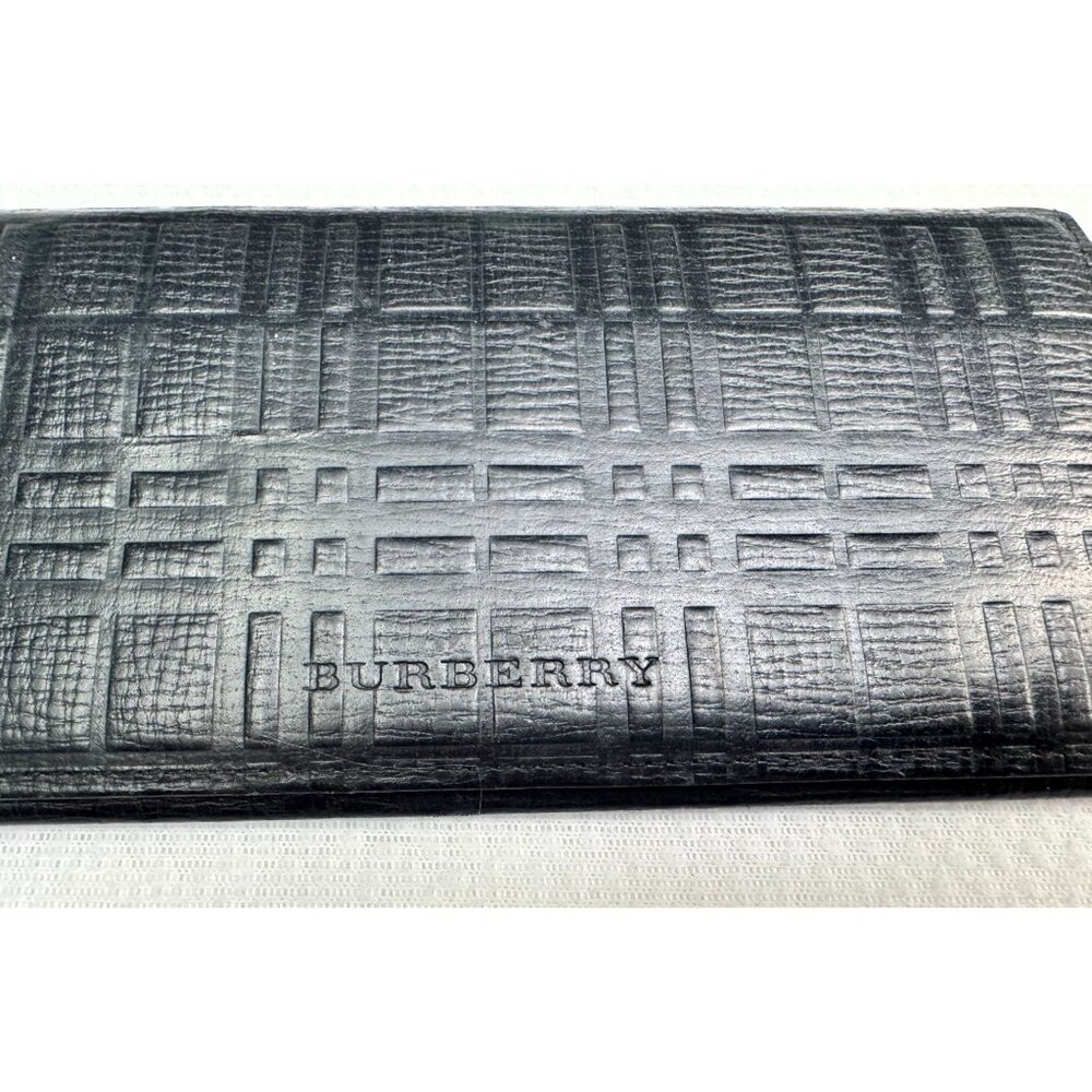 Burberry Black Leather Slim Zipper Wallet with COA